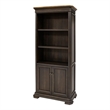 Scranton & Co Executive Bookcase with Wood Doors in Brown Finish 78