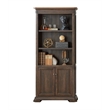 Scranton & Co Executive Bookcase with Wood Doors in Brown Finish 78