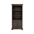 Scranton & Co Executive Bookcase with Wood Doors in Brown Finish 78