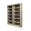 Scranton & Co 8' Tall Wooden Bookcase Wall with Ladder in White Finish