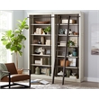 Scranton & Co 8' Tall Wooden Bookcase Wall with Ladder in White Finish
