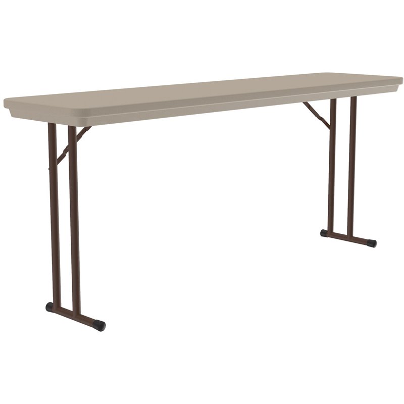 Scranton & Co Heavy-Duty Plastic Folding Table in Mocha Granite