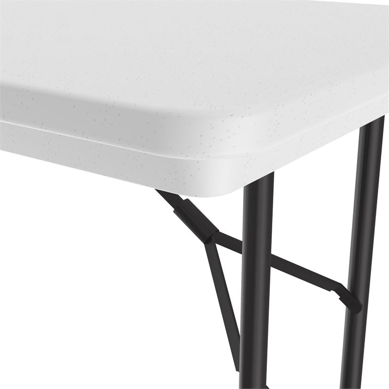 Scranton & Co Heavy-Duty Plastic Folding Table in Gray Granite