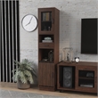 Scranton & Co Multimedia Storage Tower Cabinet in Vintage Walnut Finish