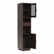 Scranton & Co Multimedia Storage Tower Cabinet in Vintage Walnut Finish