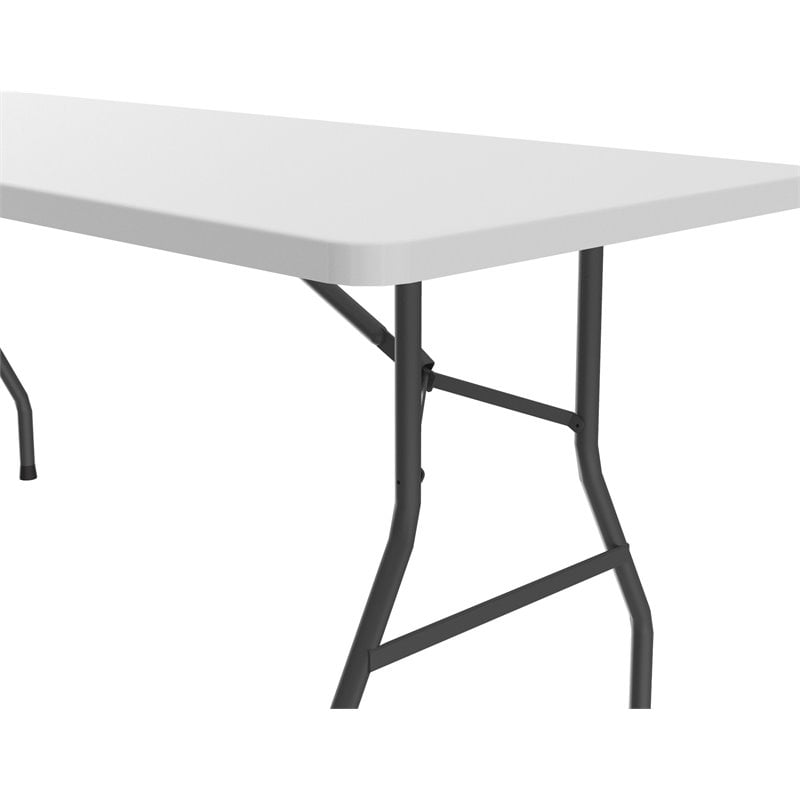 Scranton & Co Economy Blow-Molded Folding Table in Gray Granite