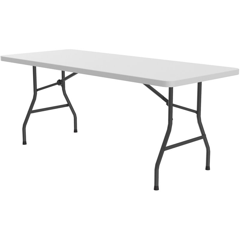Scranton & Co Economy Blow-Molded Folding Table in Gray Granite