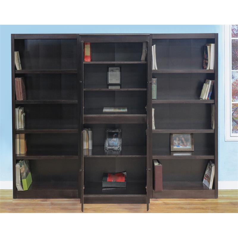 Scranton & Co 15 Shelf Espresso Wood Bookcase with Storage Cabinet