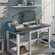 Scranton & Co Modern Wood Desk with Shelves in White Oak
