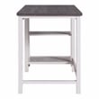 Scranton & Co Modern Wood Desk with Shelves in White Oak