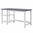 Scranton & Co Modern Wood Desk with Shelves in White Oak