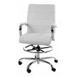 Scranton & Co Mid-Back Adjustable Metal Drafting Chair in White