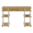 Scranton & Co No-Tools Student Desk with Shelves in Light Oak