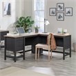 Scranton & Co L-Shaped Desk with Storage in Raven Oak Finish