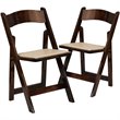 Scranton & Co Vinyl Padded Folding Chair in Fruitwood (Set of 2)