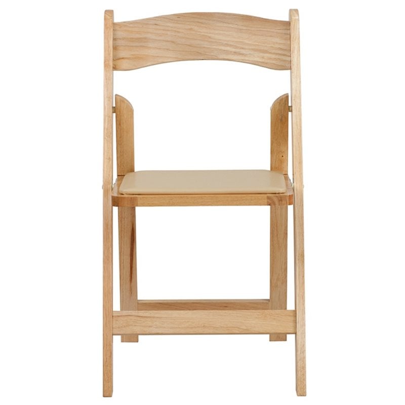 Scranton & Co Vinyl Padded Folding Chair in Natural (Set of 2)
