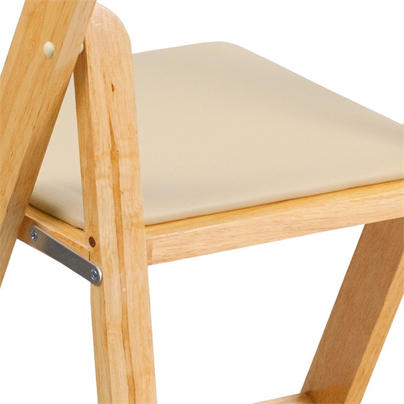 Scranton & Co Vinyl Padded Folding Chair in Natural (Set of 2)