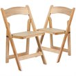 Scranton & Co Vinyl Padded Folding Chair in Natural (Set of 2)