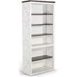 Scranton & Co 75.5 Inch Farmhouse Bookcase in Dark Brown and White