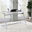 Scranton & Co Metal Writing Desk with USB in White and Chrome