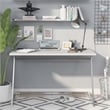 Scranton & Co Metal Writing Desk with USB in White and Chrome
