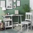 Scranton & Co Wood 2-Piece Writing Desk and Ladder Back Chair Set in White