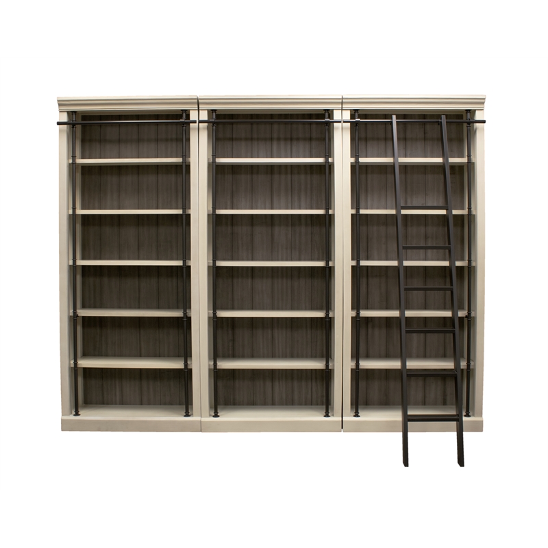 Scranton & Co 94-Inch Tall 3-Piece Wood Bookcase Wall in White