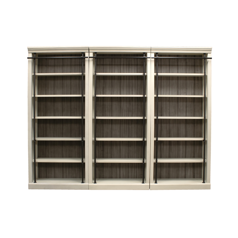Scranton & Co 94-Inch Tall 3-Piece Wood Bookcase Wall in White