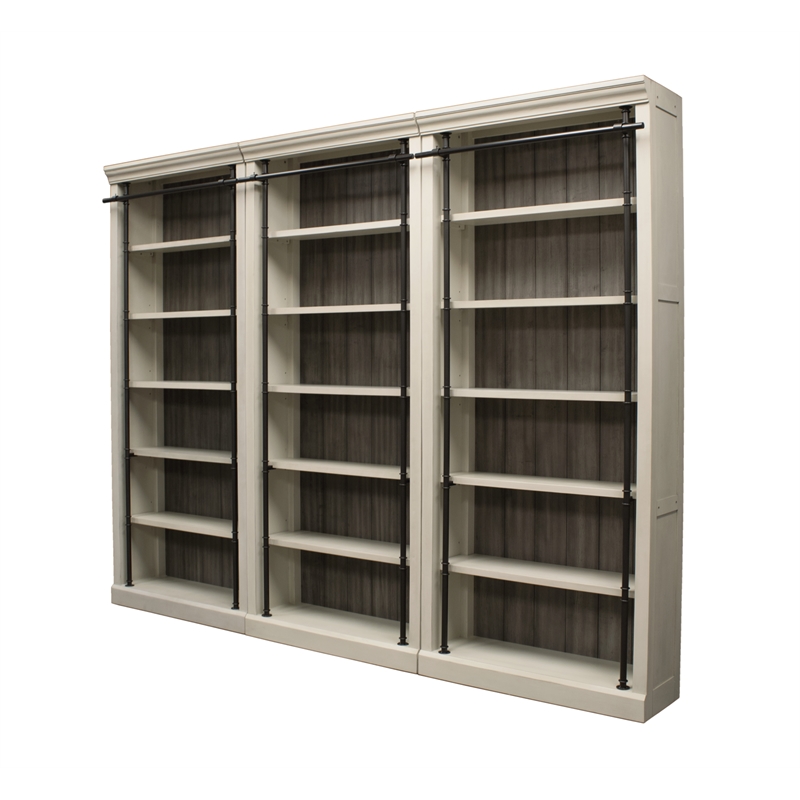 Scranton & Co 94-Inch Tall 3-Piece Wood Bookcase Wall in White