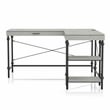 Scranton & Co L-Shaped Wooden Desk with Drawer in Antique White