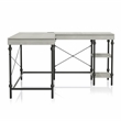 Scranton & Co L-Shaped Wooden Desk with Drawer in Antique White