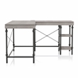 Scranton & Co L-Shaped Wooden Desk in Antique Gray with Drawer