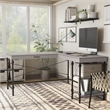 Scranton & Co L-Shaped Wooden Desk in Antique Gray with Drawer