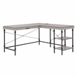 Scranton & Co L-Shaped Wooden Desk in Antique Gray with Drawer