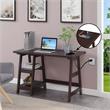 Scranton & Co Trestle Desk with Charging Station in Espresso Finish