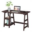 Scranton & Co Trestle Desk with Charging Station in Espresso Finish