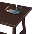 Scranton & Co Trestle Desk with Charging Station in Espresso Finish