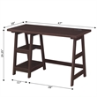 Scranton & Co Trestle Desk with Charging Station in Espresso Finish