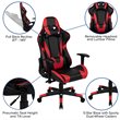 Scranton & Co Black Gaming Desk Bundle with Faux Leather Chair in Red