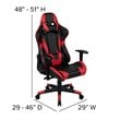 Scranton & Co Black Gaming Desk Bundle with Faux Leather Chair in Red
