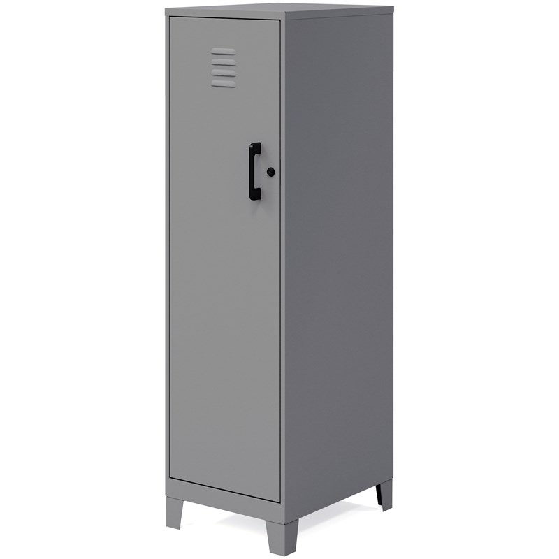 Scranton & Co 4-Shelf Metal Storage Locker Cabinet in Arctic Silver