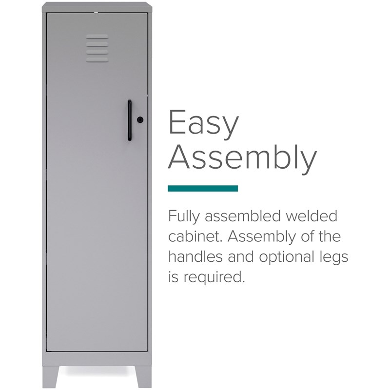 Scranton & Co 4-Shelf Metal Storage Locker Cabinet in Arctic Silver