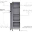 Scranton & Co 4-Shelf Metal Storage Locker Cabinet in Arctic Silver