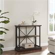Scranton & Co Mixed Wood and Metal Bookshelf in Dark Earth and Matte Black