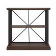 Scranton & Co Mixed Wood and Metal Bookshelf in Dark Earth and Matte Black