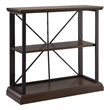 Scranton & Co Mixed Wood and Metal Bookshelf in Dark Earth and Matte Black