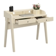 Scranton & Co Two-Drawer Desk with Shelf in Ivory Wood Finish