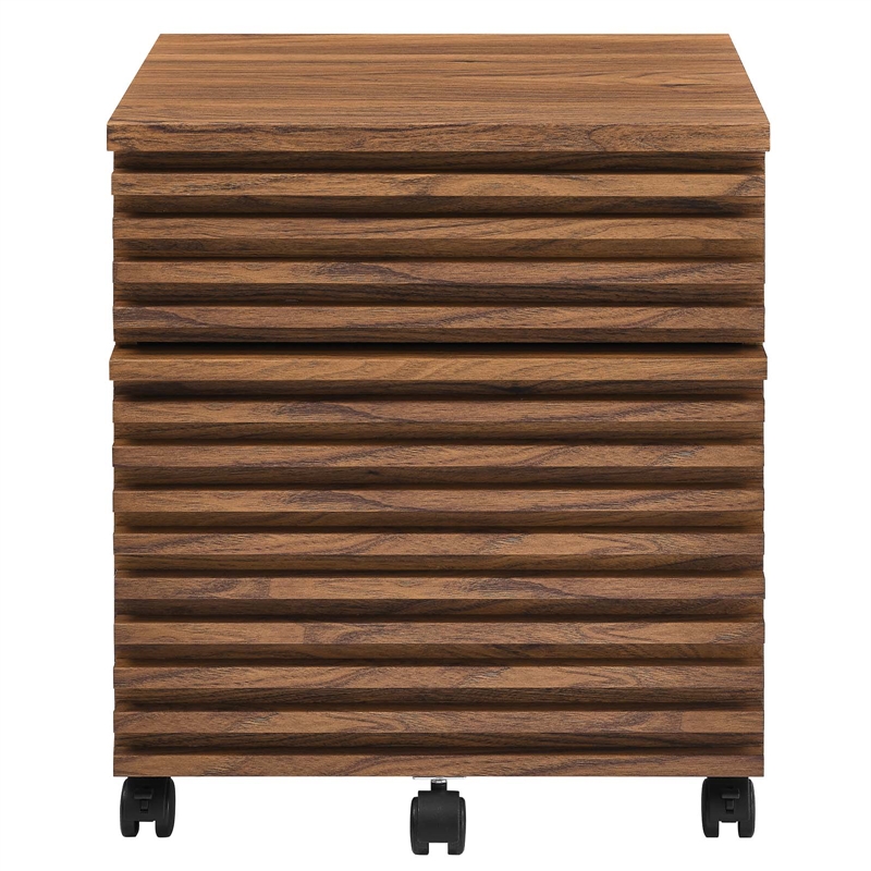 Scranton & Co Modern Two-Drawer File Cabinet with Walnut Finish