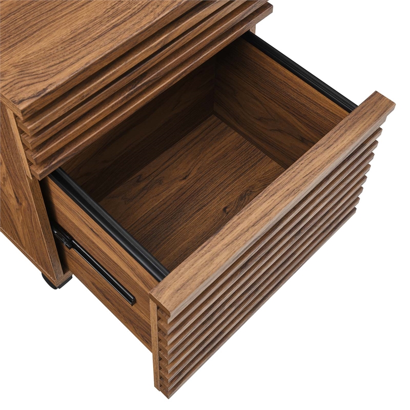 Scranton & Co Modern Two-Drawer File Cabinet with Walnut Finish
