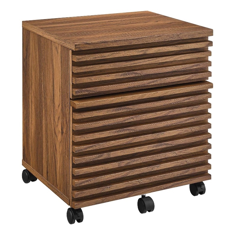Scranton & Co Modern Two-Drawer File Cabinet with Walnut Finish